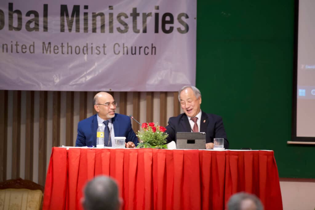 General Secretary Roland Fernandes and GBGM President Bishop Hee-Soo Jung. (Photo: Mr. Mon Visal)