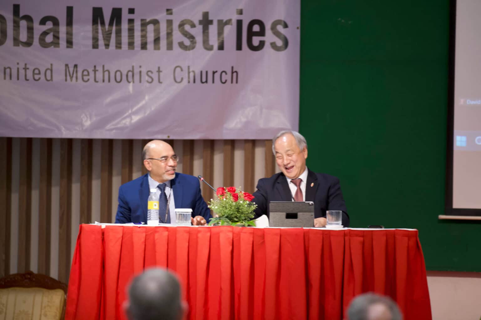 General Secretary Roland Fernandes and GBGM President Bishop Hee-Soo Jung. (Photo: Mr. Mon Visal)