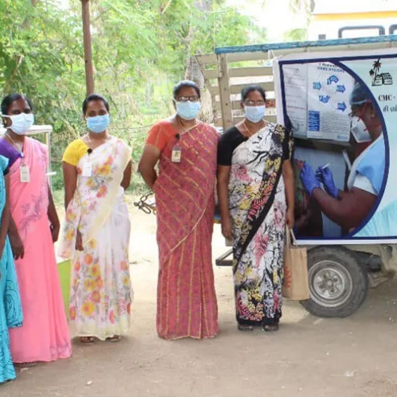 Increasing public awareness and information about COVID-19 and vaccines took to the streets in India. PHOTO: COURTESY OF CMC VELLORE