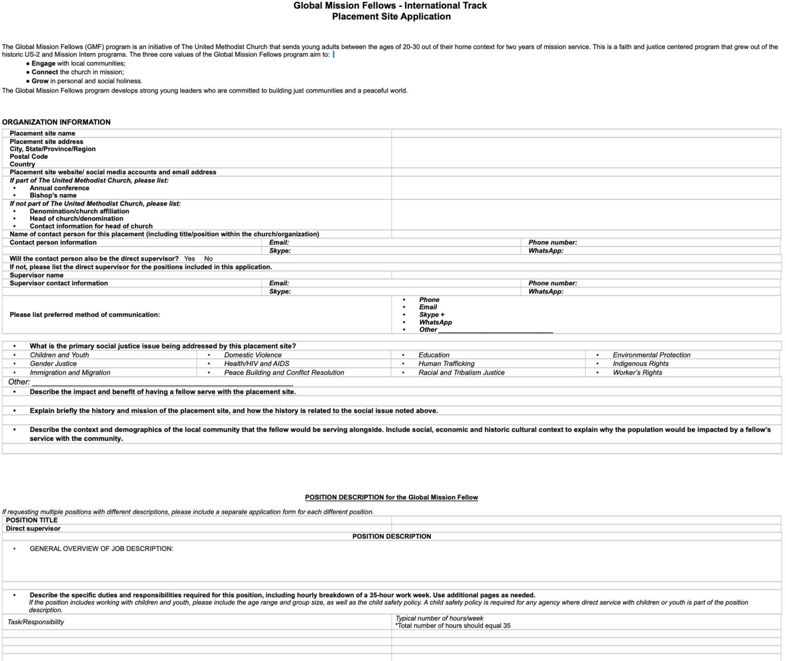 GMF International Track Site Application